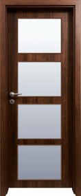 Usa HDF cu toc reglabil din MDF PAL - Colectia QUADRAT 4.1 - Culoare Nuc Toc fix drept 90mm, Nuc Clasic, Folie Decor