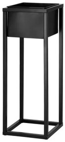 Suport pentru ghivece de flori, patrat, metalic, negru mat, 21x21x60 cm, Springos
