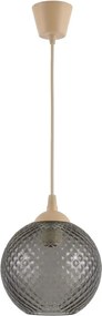 Brilagi - lustră LED suspendată pe cablu R GLASS 1xE27/60W/230V Ø 18 cm bej/gri fumuriu