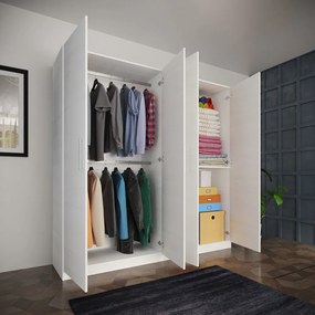 DULAP PORTO,205.2X52X204 CM,USI BATANTE,CULOARE ALB,PAL 16 MM