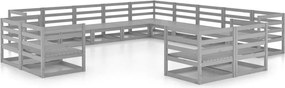 vidaXL Set mobilier de grădină, 13 piese, lemn masiv de pin