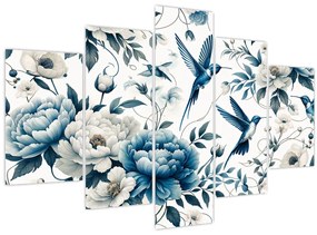 Tablou - Colibri cu flori (150x105 cm)