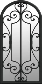 vidaXL Oglindă de grădină, negru, 70x30 cm, fier, uz exterior