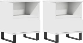 vidaXL Noptiere, 2 buc., alb, 40x35x50 cm, lemn compozit