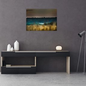 Tablou pe sticlă - Peisaj de munte (70x50 cm)