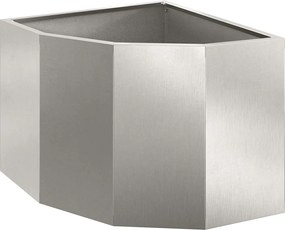 vidaXL Ghiveci de colț Argintiu 45 x 45 x 35 cm Oțel inoxidabil