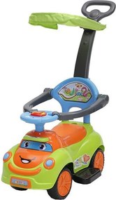 Masinuta copii si bebe NOVOKIDS™ Cartoon Smile , Cu melodii si lumini, Maner de impins pentru parinti detasabil, copertina de protectie detasabila,