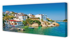 Tablouri canvas Grecia clădirilor Coasta Mării