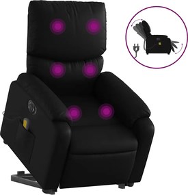 vidaXL Fotoliu electric masaj rabatabil cu ridicare, negru
