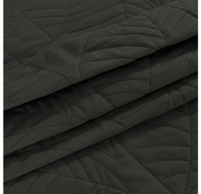 Cuvertura de pat gri inchis cu model LEAVES Dimensiuni: 200 x 220 cm