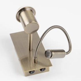 Lampă LED flexibilă de perete Brilagi NUBILA 1xE27/25W/230V + LED/3W alamă/crem