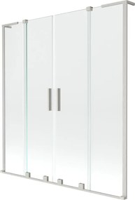 Mexen Velar L Duo paravan pentru cadă, cu 2 uși culisante, 150 x 150 cm, transparent, nichel periat - 896-150-003-02-97