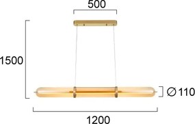 Lustră LED pe cablu ELIANA LED/34W/230V auriu