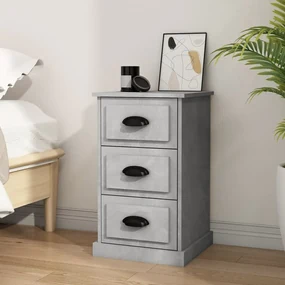 816164 vidaXL Noptieră, gri beton, 39x39x67 cm, lemn prelucrat