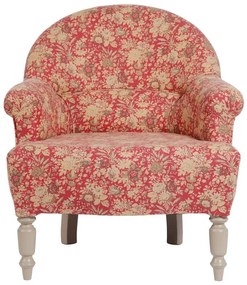 Fotoliu cu imprimeu floral, din stofa, Chambray