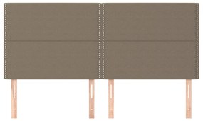 Tablii de pat, 4 buc, gri taupe, 80x5x78 88 cm, textil 4, Gri taupe, 160 x 5 x 118 128 cm