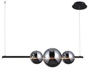 Abajur de rezervă din sticlă pentru lustră Azzardo SANDRA negru/crom mare d. 22 cm