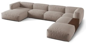 Colțar modular bej (cu colț pe partea dreaptă/în formă de "U") Martina – Micadoni Home