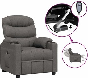 vidaXL Fotoliu rabatabil electric, gri închis, material textil