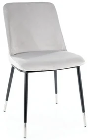 Scaun de bucaterie Jill Velvet, gri deschis