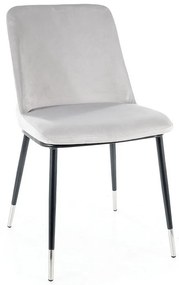 Scaun de bucaterie Jill Velvet, gri deschis