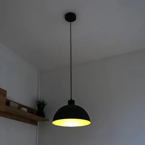Pendul VESPER pe cablu, 1xE27/15W/230 V, Ø 18 cm, negru/auriu