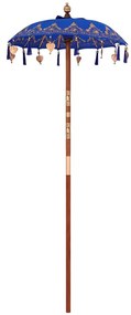 vidaXL Parasol Balinez Altele albastru x 260 cm Bumbac și lemn masiv