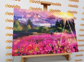Tablou pictură în ulei peisajul colorat