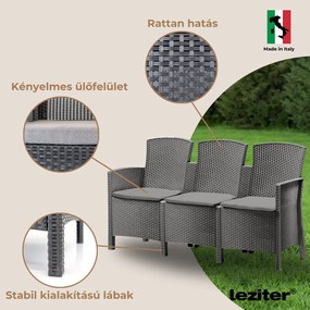 Canapea de grădină Lima cu 3 locuri, grafit