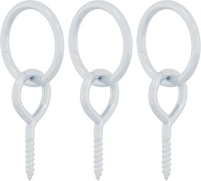 vidaXL Inele de legare a calului cu șuruburi cu ochi, 3 buc., argintiu, oțel