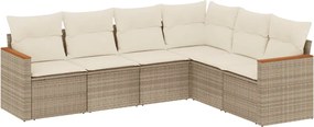 vidaXL Set canapele de grădină cu perne, 6 piese, bej, poliratan