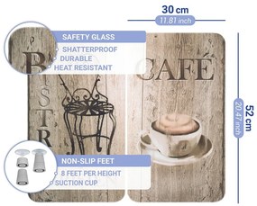 Set 2 protecții din sticlă pentru aragaz Wenko Bistrot, 52 x 30 cm