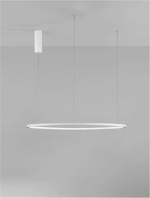 Lustra LED suspendata design modern circular TARQUIN D-80cm alba