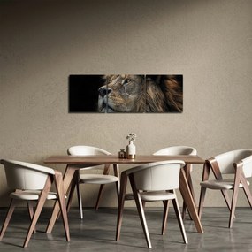 Tablou - Leul maiestuos (cu ceas) (90x30 cm)