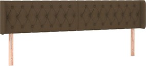 vidaXL Tăblie de pat cu aripioare maro închis183x16x78/88 cm textil