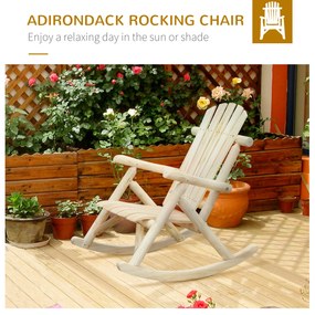 Outsunny Scaun Balansoar de Gradina stil Adirondack din Lemn 66x96x98cm | Aosom Ro