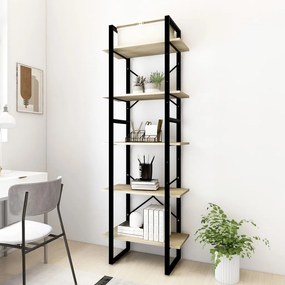 3081981 vidaXL Bibliotecă 5 rafturi stejar sonoma 60x30x175 cm, lemn prelucrat