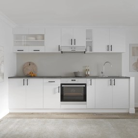 Set Bucatarie Karo V21, Alb, Blat Thermo 28 mm, L 280 cm