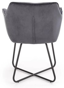 Scaun de bucaterie Faustina, gri/negru