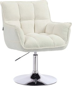 HR560N Scaun Crem din Boucle cu Bază Cromata
