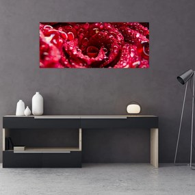 Tablou cu floarea trandafirului roșu (120x50 cm), în 40 de alte dimensiuni noi