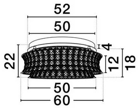 Lustra aplicata LED auriu, cristale sticla CELYSIA 60cm