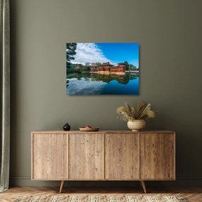 Tablou pe sticlă - Templul Byodo-in, Japonia (70x50 cm)