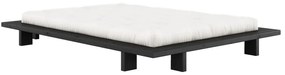 Pat dublu negru din lemn de pin cu grătar 140x200 cm Japan - Karup Design