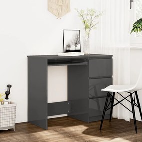 801381 vidaXL Birou, gri extralucios, 90 x 45 x 76 cm, PAL