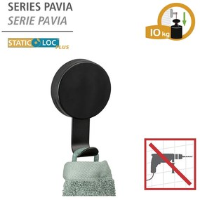 Set 2 cârlige pentru prosoape Wenko Pavia, negru