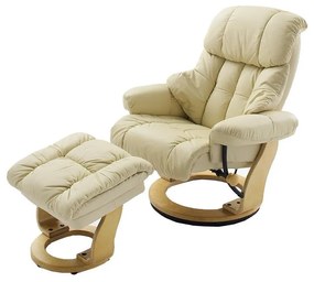 Fotoliu reglabil HABI crem/stejar natural