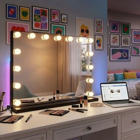 Oglindă LED HOLLYWOOD Black 80x60