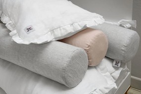 Perna cilindrica din in roz prafuit DUSTY PINK 14 x 55 cm