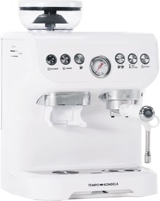 TEMPO-KONDELA BERNY, aparat de cafea cu manetă cu râşniţă, alb